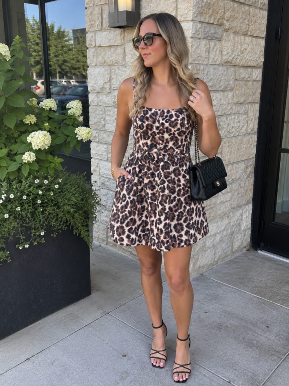 SACHIN & BABI Cora Leopard Brown Mini Dress Size 8